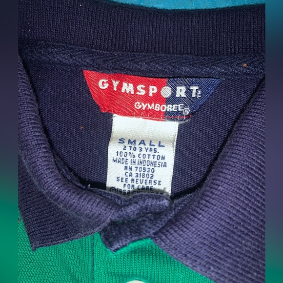 Vintage 90s GYMBOREE GYMSPORT Rugby Colorblock Shirt Small 2-3 years - Picture 2 of 3